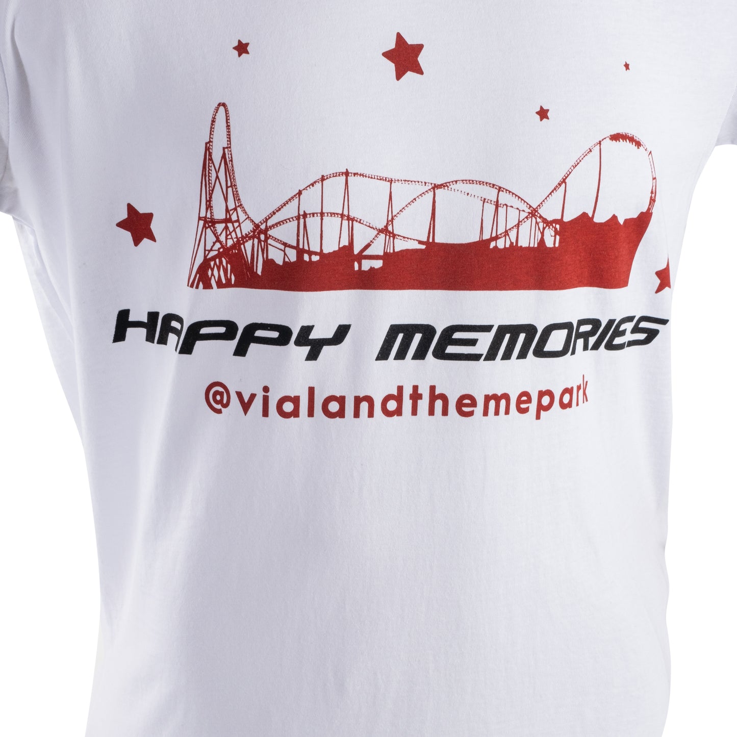 Beyaz Bisiklet Yaka Baskılı Tişört