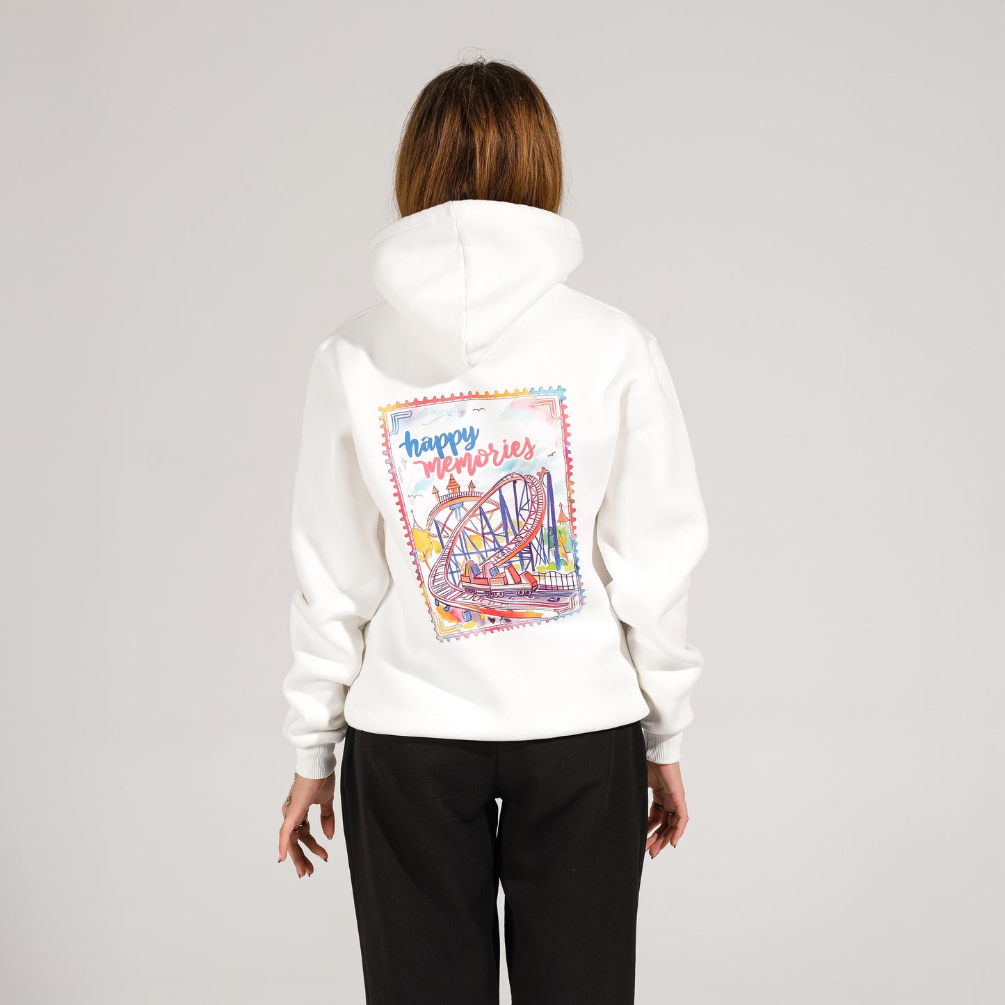 Vialand Kapüşonlu Beyaz Renk Sweatshirt