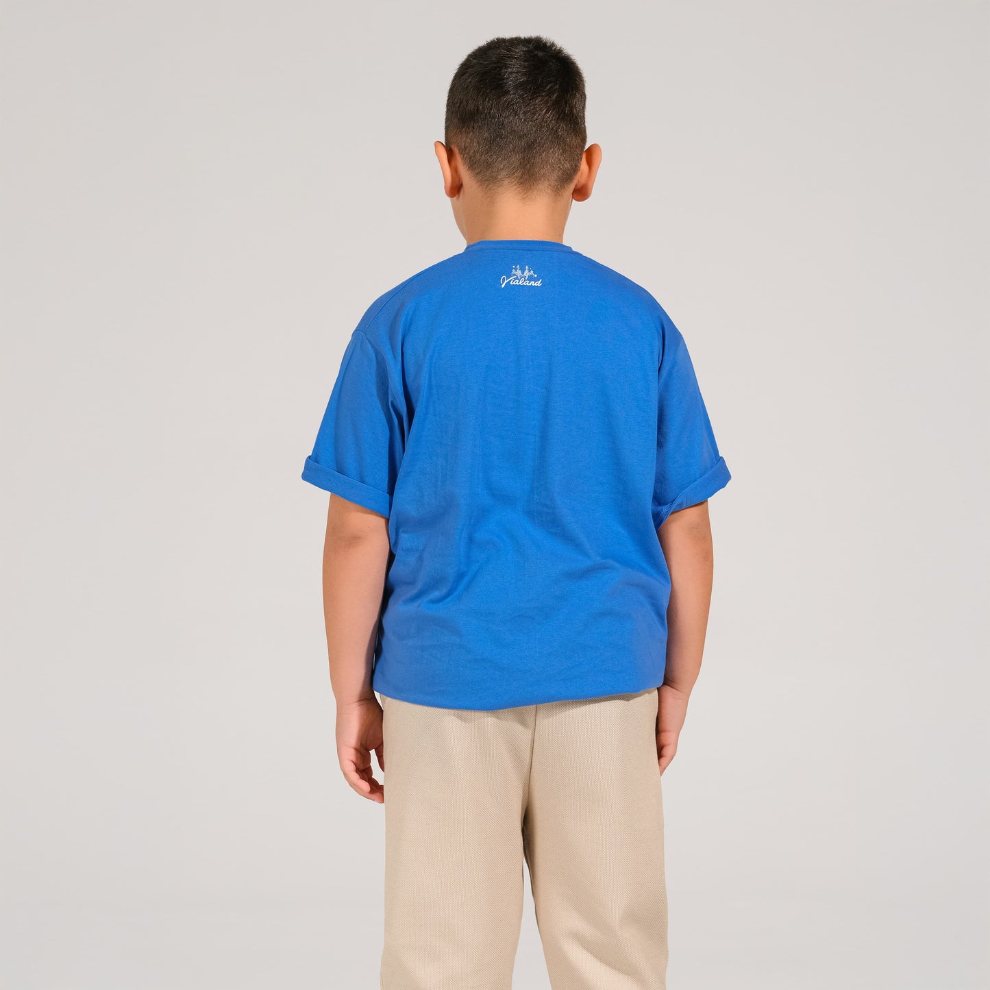 Mavi Bisiklet Yaka Kaptan Gaga Baskılı Tişört