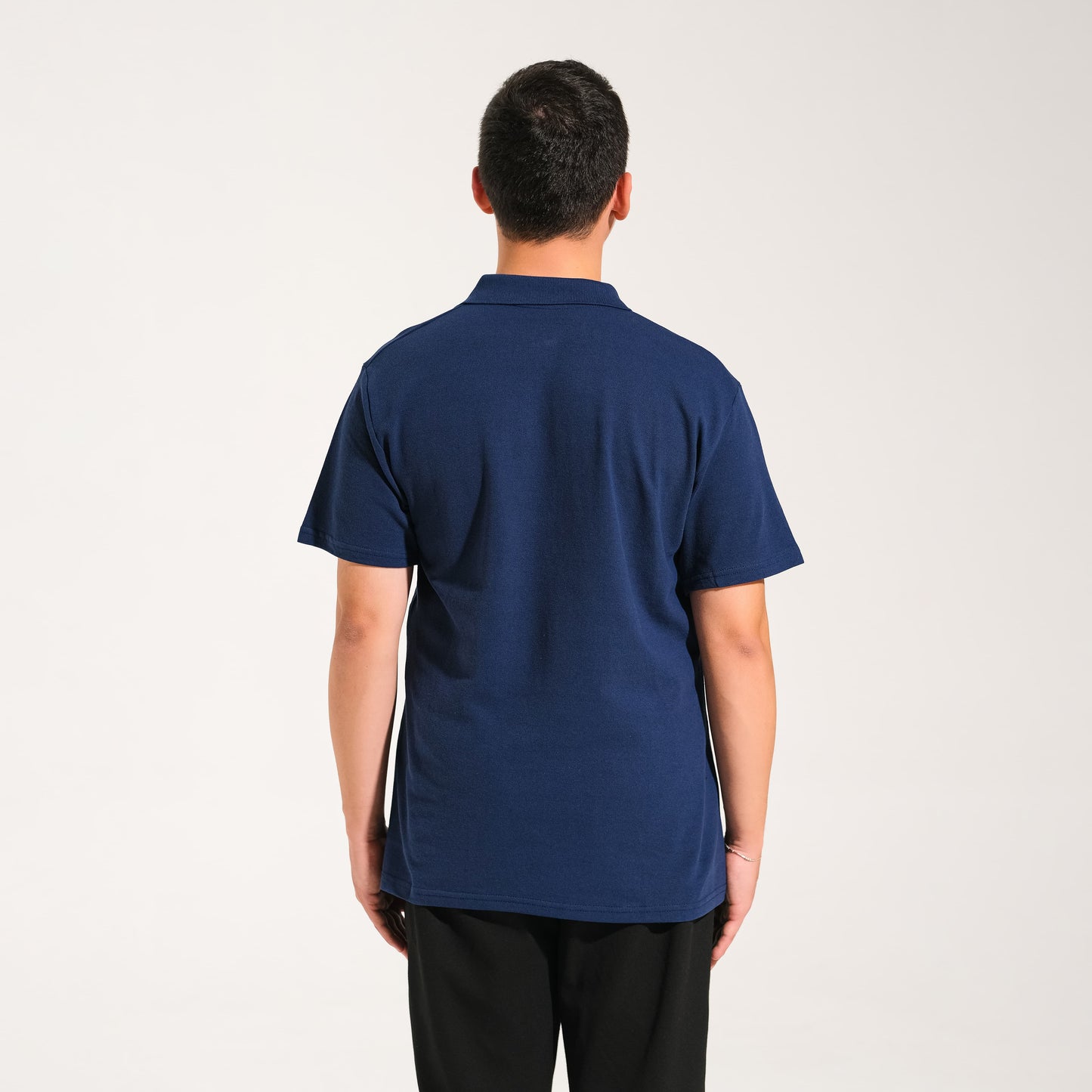 Şato Çizimli Polo Yaka Lacivert Tişört