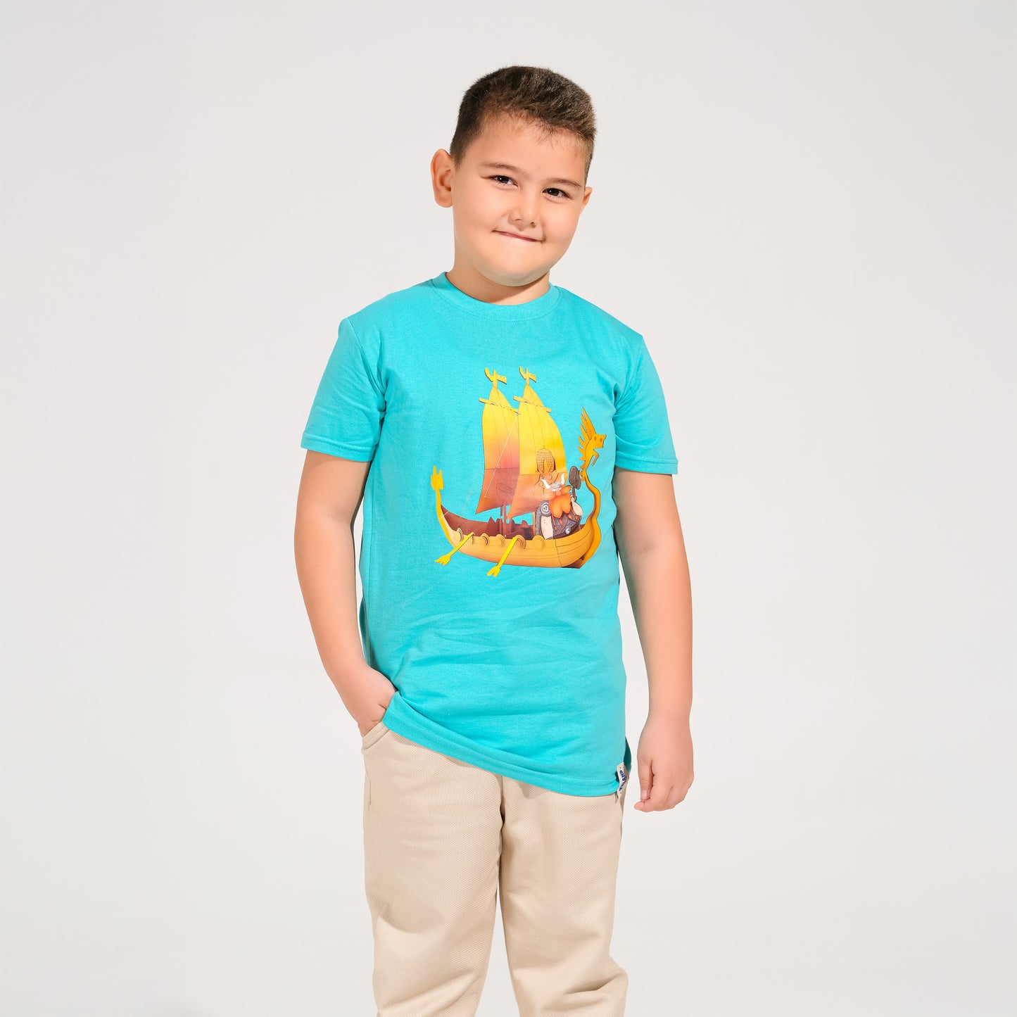 Viking Tasarımlı Mint Renk Tişört