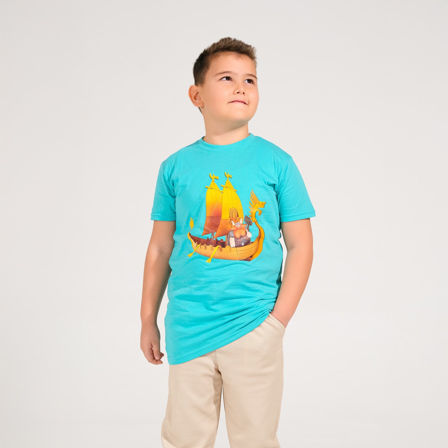 Viking Tasarımlı Mint Renk Tişört